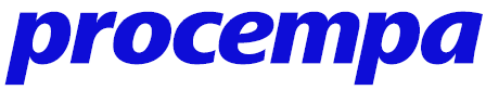 Assinatura da companhia em azul, onde se lê apenas "Procempa"